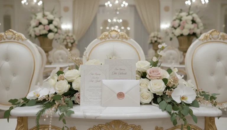Best Luxury Wedding Planner in Dubai, Luxury event planning services for unforgettable celebrations in Dubai & UAE. | elegant wedding invitation set luxury ballroom decor
