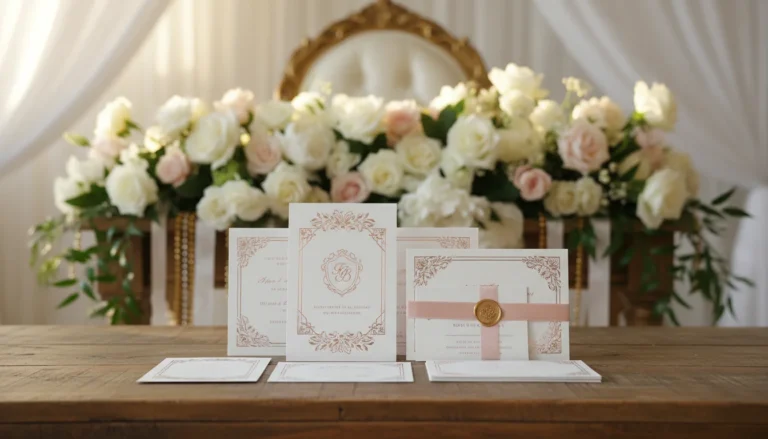 Best Luxury Wedding Planner in Dubai, Luxury event planning services for unforgettable celebrations in Dubai & UAE. | elegant wedding invitation suite rose gold foil
