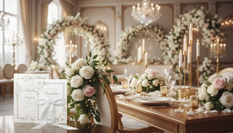 Best Luxury Wedding Planner in Dubai, Luxury event planning services for unforgettable celebrations in Dubai & UAE. | luxurious wedding reception decor with invitations