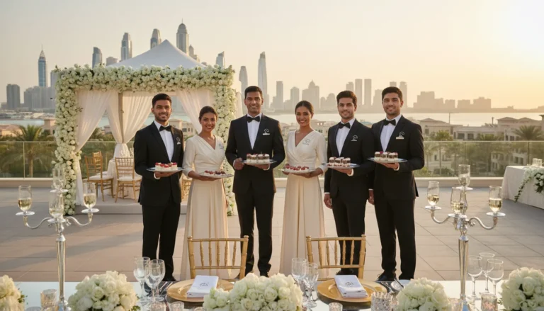 Best Luxury Wedding Planner in Dubai, Luxury event planning services for unforgettable celebrations in Dubai & UAE. | luxury catering event staff dubai skyline rooftop