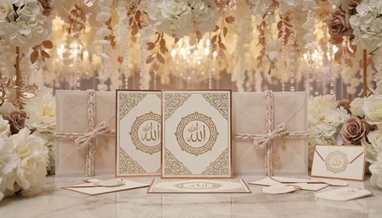 Best Luxury Wedding Planner in Dubai, Luxury event planning services for unforgettable celebrations in Dubai & UAE. | luxury islamic wedding stationery allah calligraphy gold cream