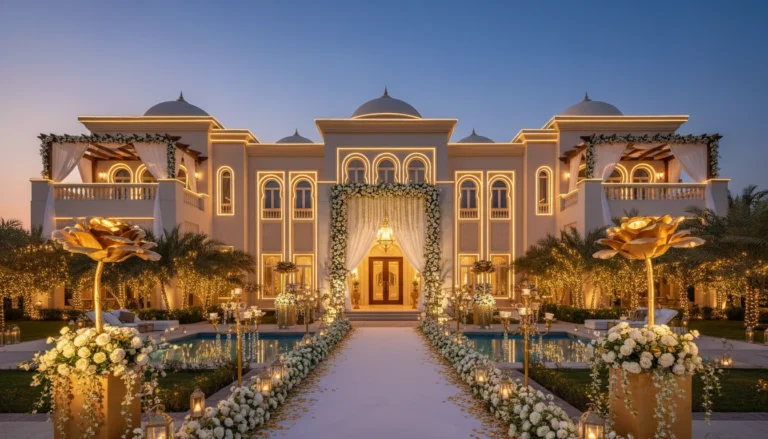 Best Luxury Wedding Planner in Dubai, Luxury event planning services for unforgettable celebrations in Dubai & UAE. | luxury mansion wedding decor evening