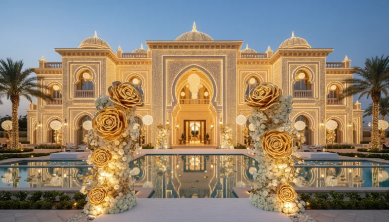 Best Luxury Wedding Planner in Dubai, Luxury event planning services for unforgettable celebrations in Dubai & UAE. | luxury palace illuminated evening event