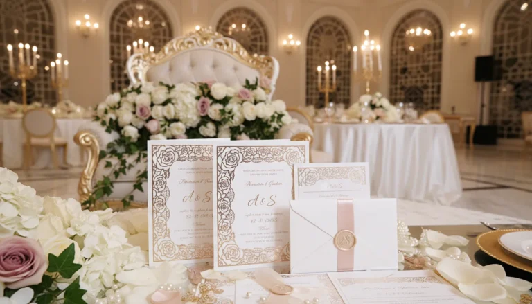 Best Luxury Wedding Planner in Dubai, Luxury event planning services for unforgettable celebrations in Dubai & UAE. | luxury wedding invitations rose gold decor