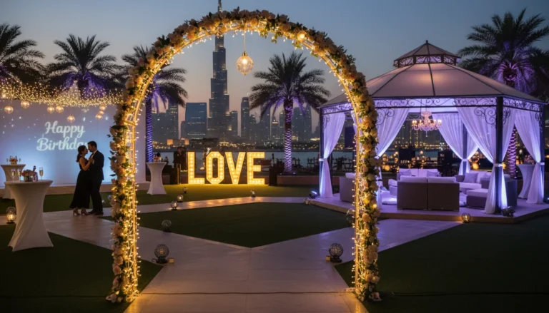 Best Luxury Wedding Planner in Dubai, Luxury event planning services for unforgettable celebrations in Dubai & UAE. | romantic birthday celebration dubai skyline view
